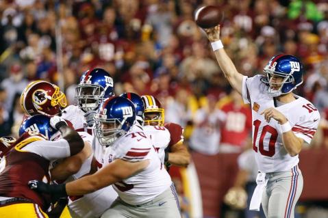 Eli's Back! The Giants quarterback dismantled the Redskins defense this week. (Via NYDN)