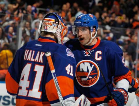 Jaroslav Halak and John Tavares have been a huge part of the Islanders success this season. (Via Bruce Bennett/Getty Images)