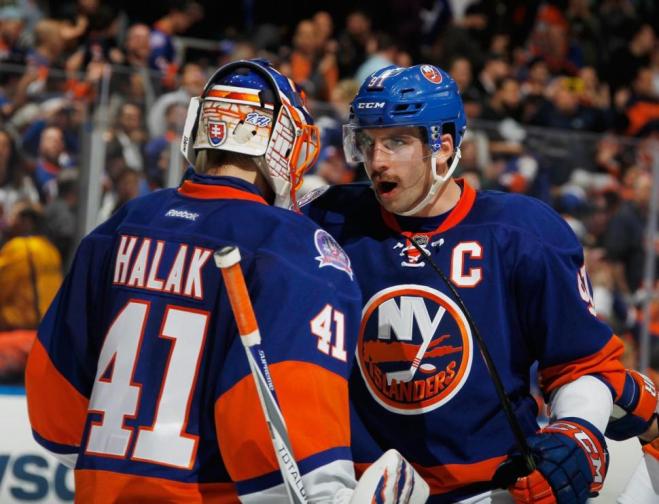 John Tavares and Jaroslav Halak